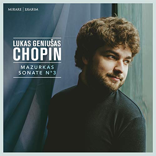CD cover featuring pianist Lukas Geniusas and text: Chopin Mazurkas, Sonate No. 3.