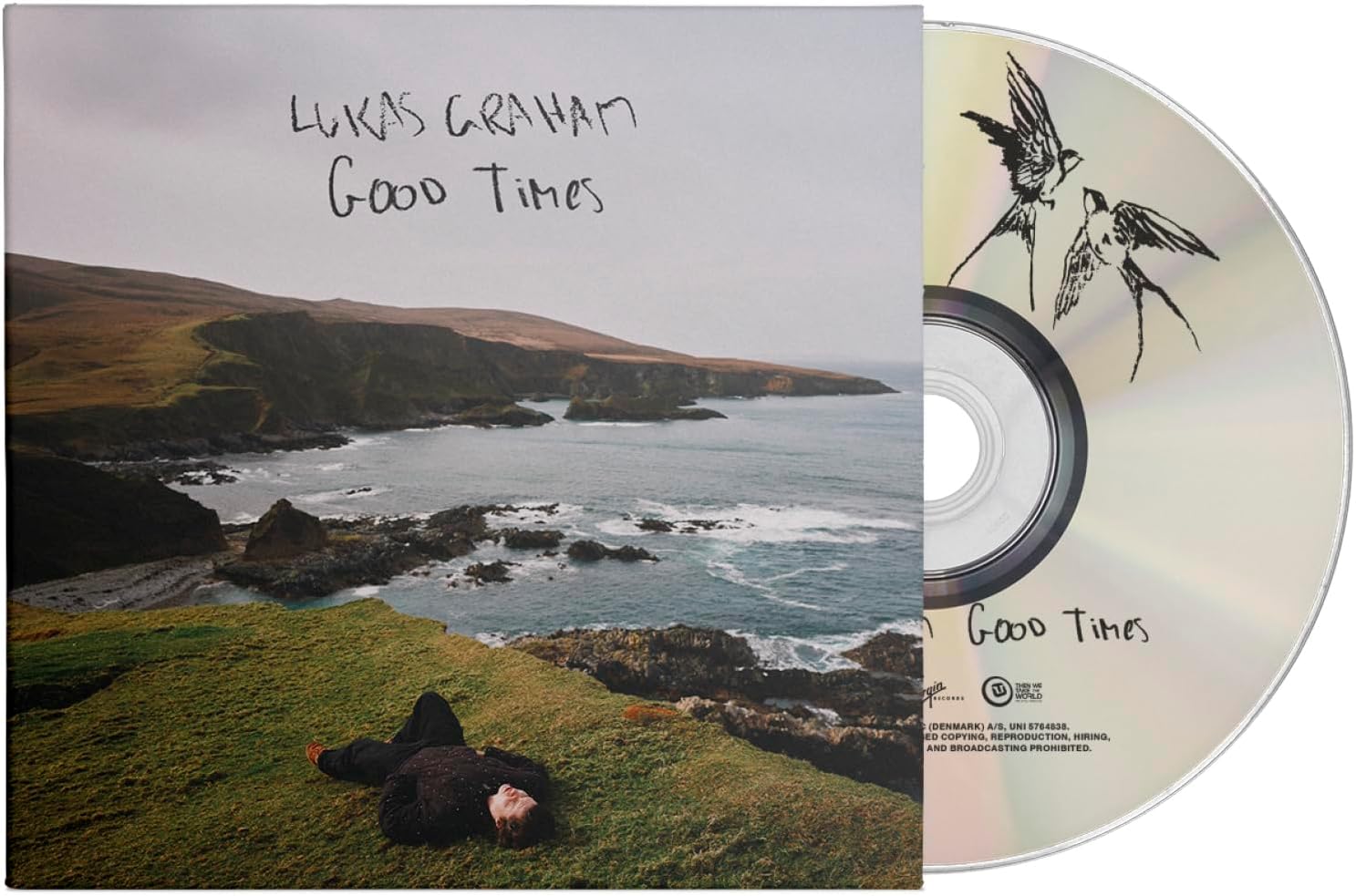 Lukas Graham "Good Times" CD with coastal scene and bird illustration.
