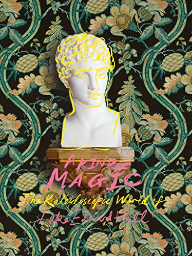 Book cover with a white bust outlined in yellow, floral background.