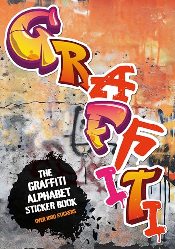Colorful graffiti-style alphabet letters on a sticker book cover.