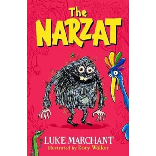 Book cover: "The Narzat" features a furry monster and colorful bird.