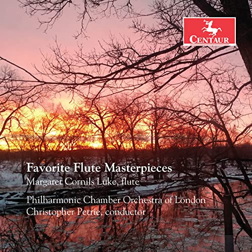 CD cover with a sunset landscape and text: "Favorite Flute Masterpieces".