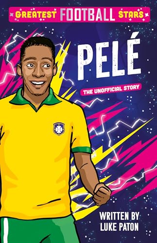 Book cover featuring an illustrated Pelé in a yellow Brazil jersey against cosmic background.