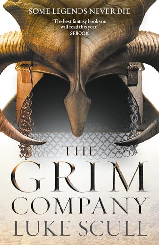 Book cover featuring a horned, metallic helmet and title "The Grim Company".