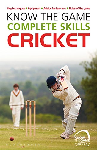 Book cover: "Know the Game: Complete Skills: Cricket" with a batter.