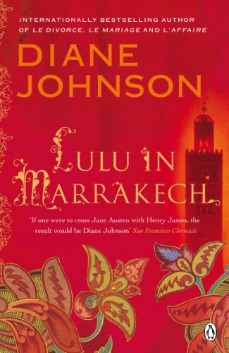 Book cover for "Lulu in Marrakech" with red background and tower image.