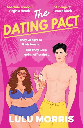 Book cover featuring a woman and man with drinks, palm trees backdrop.