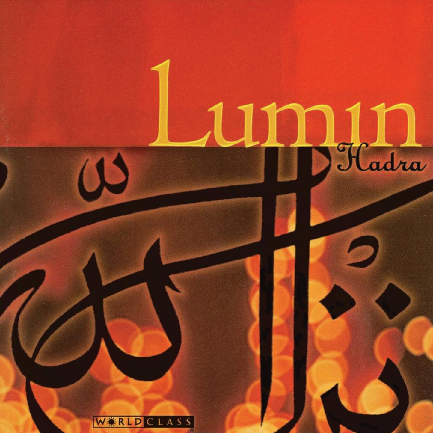 CD cover for Lumin’s “Hadra” with abstract Arabic calligraphy.