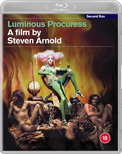 Blu-ray cover for "Luminous Procuress" featuring a woman in green and two nude figures.
