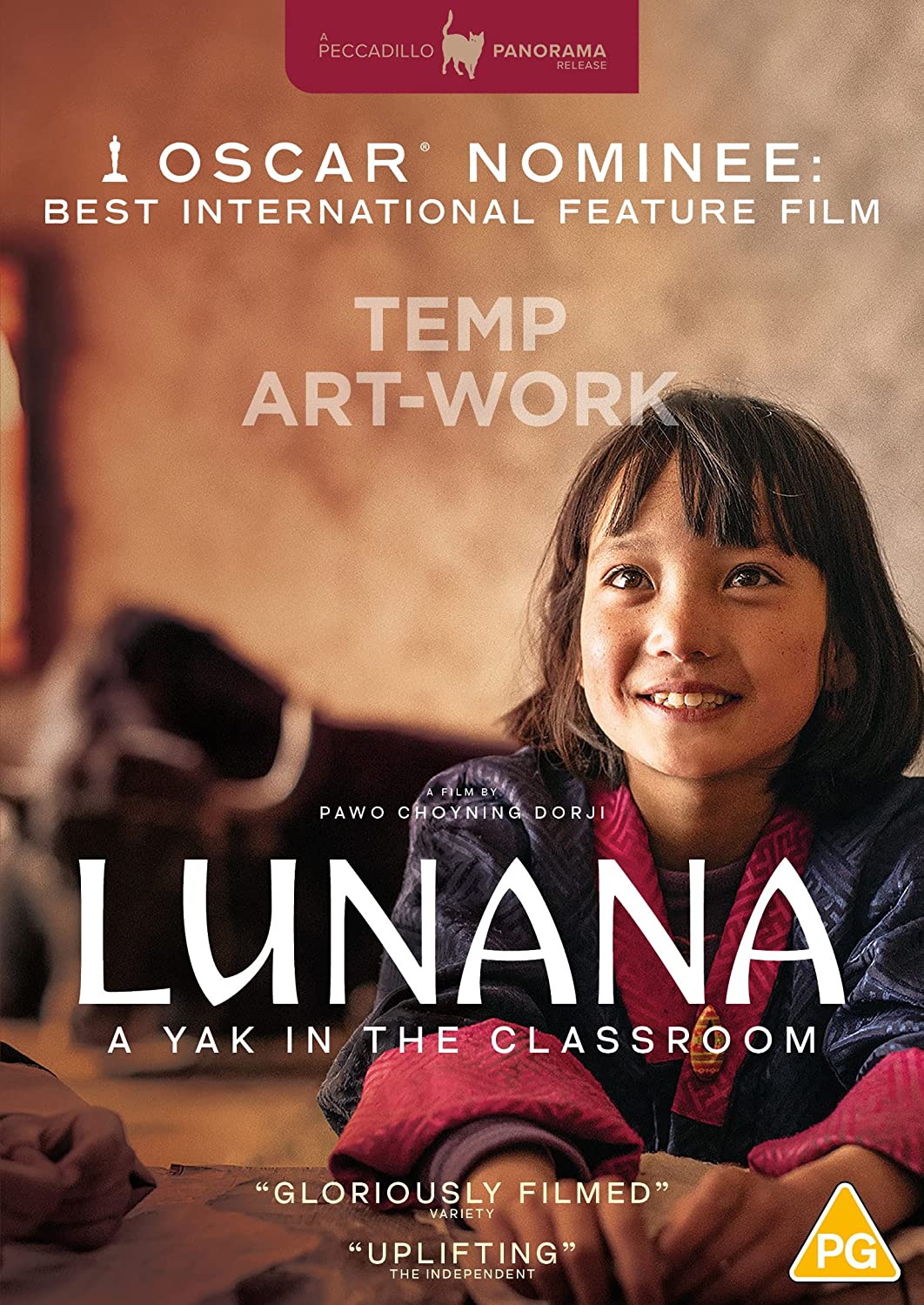 DVD cover for "Lunana: A Yak in the Classroom" featuring a smiling woman.