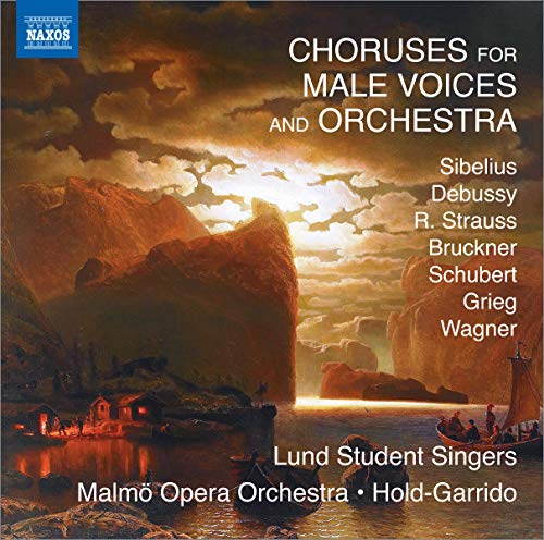 CD cover featuring a dramatic landscape painting with text listing composers and performers.