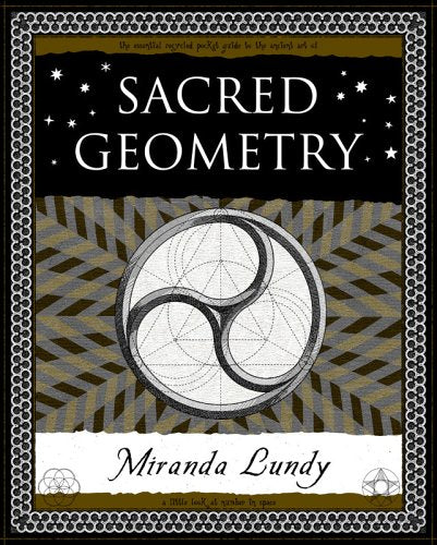 Book cover titled Sacred Geometry featuring a circular triskelion design on a patterned background.