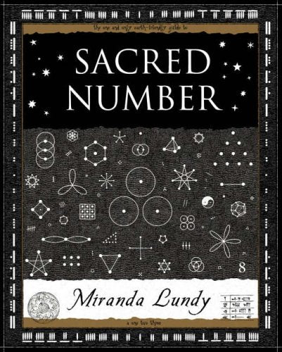 Black book cover with white geometric designs and the title “Sacred Number”.