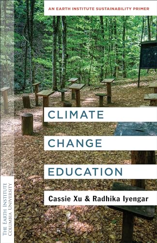 Book cover with forest scene and text: "Climate Change Education.