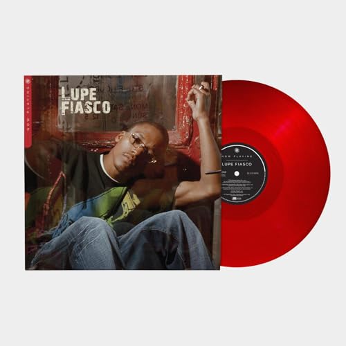 Lupe Fiasco "Now Playing" vinyl record with red album cover and disc.