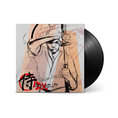 Lupe Fiasco’s “Samurai Dx” vinyl record with sketched cover art.