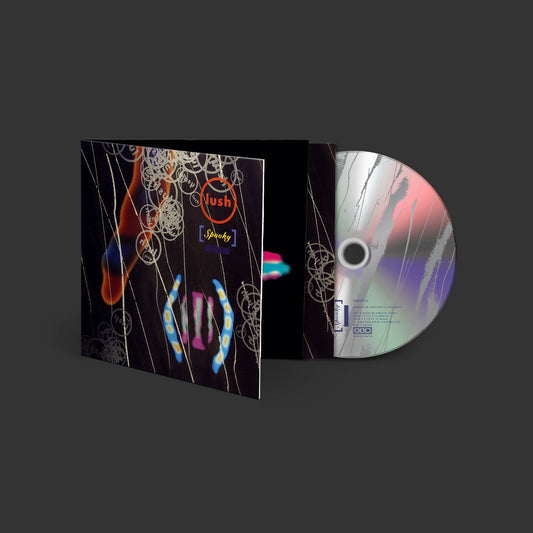 Lush “Spooky” (2023) CD packaging with abstract pink and purple design.
