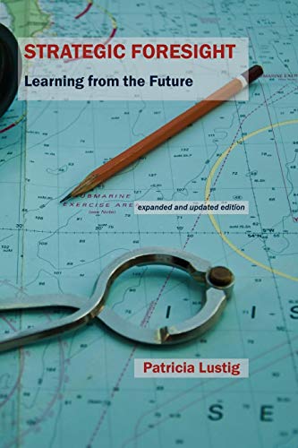Book titled “Strategic Foresight” with drafting tools on a map.