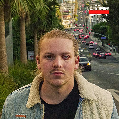 CD cover featuring a man with a denim jacket and city background.
