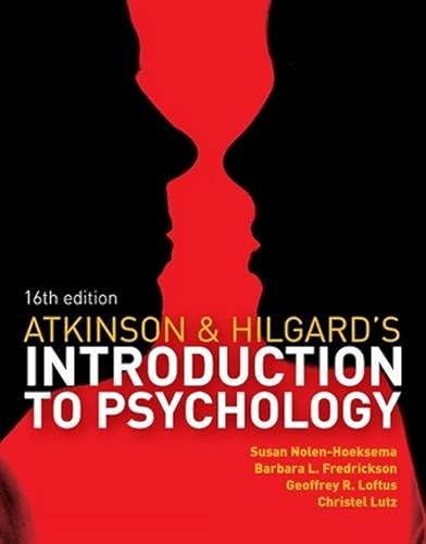 Textbook cover: "Atkinson & Hilgard's Introduction to Psychology," 16th edition.
