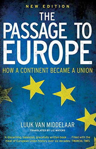 Book cover: "The Passage to Europe" with a blue background and gold stars.