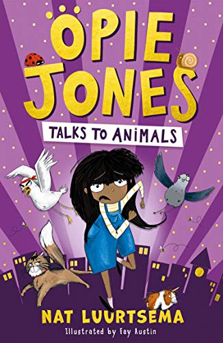 Book cover featuring a young girl surrounded by illustrated animals.