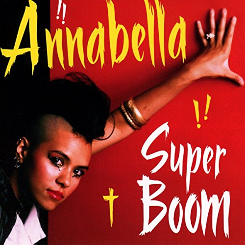 "Album cover with a woman's portrait against a split red and black background."