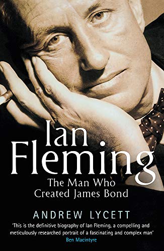 Book cover featuring a portrait of Ian Fleming, author of James Bond.