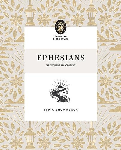 Book cover for “Ephesians: Growing in Christ” with floral pattern.