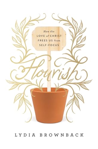 Book cover with floral design, terracotta pot, and handwritten title "Flourish.