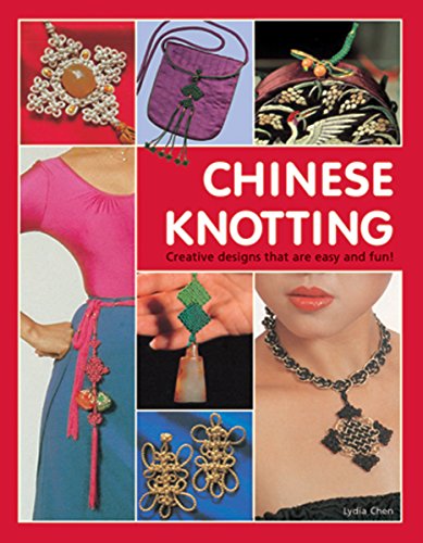 Book cover displaying various colorful examples of Chinese knotting designs.