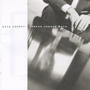 Lyle Lovett album cover, black and white, shadowy figure in suit.