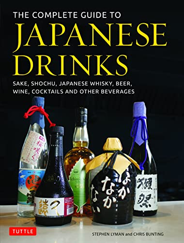 Book cover featuring Japanese beverage bottles and gold lettering on a dark background.