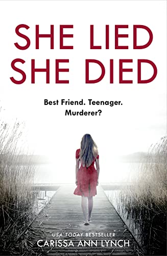 Book cover featuring a girl in a red dress walking down a wooden pier.