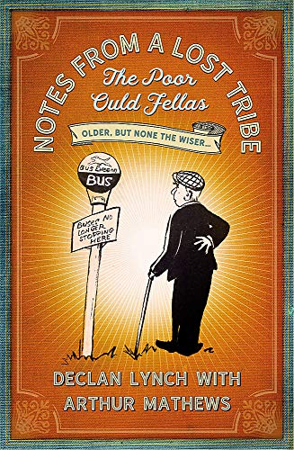 Orange book cover with an older man and a bus stop sign.