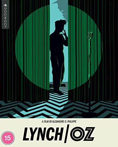 Blu-ray cover for “Lynch/Oz” featuring a silhouetted man with a microphone.