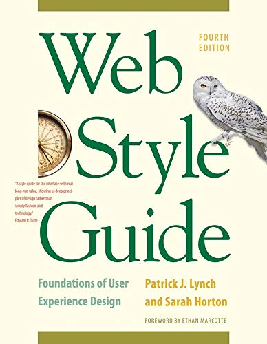 Book cover: "Web Style Guide" with owl and compass illustration.