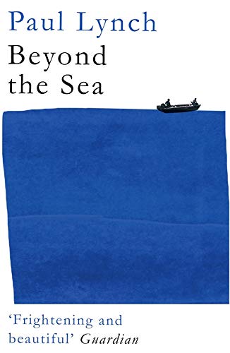 Book cover: blue sea with a small boat and white text.