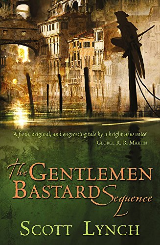 Book cover depicting a canal city with a shadowy figure and text.