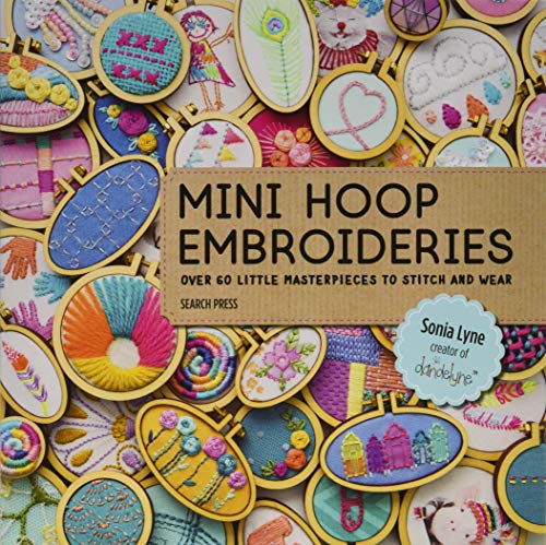 Book cover displaying many small, colorful embroidered hoops.