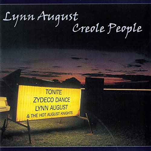 CD cover for Lynn August’s “Creole People” featuring a sunset and sign.