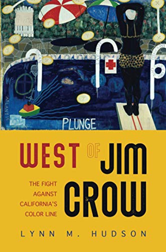 Book cover depicting a 1930s-style pool scene with text: "West of Jim Crow.