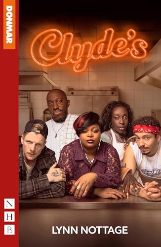 Book cover featuring five people in a kitchen under a neon Clyde's sign.