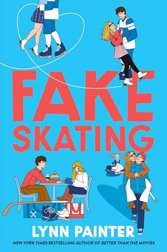 Book cover with illustrated young couple ice skating and relaxing together.