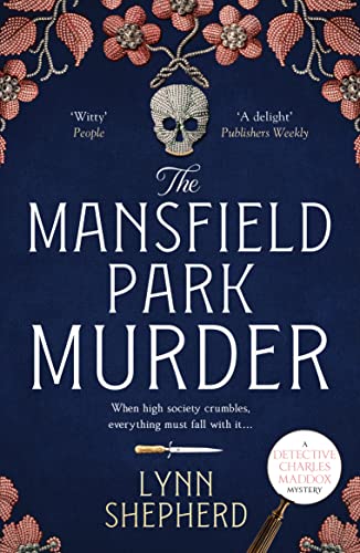 Book cover: "The Mansfield Park Murder" with skull and floral design.