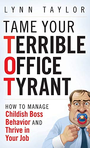 Book cover with large red text and cartoon of a boss with a pacifier.
