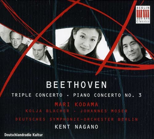 CD cover featuring three musicians and the name "Beethoven" in white text.