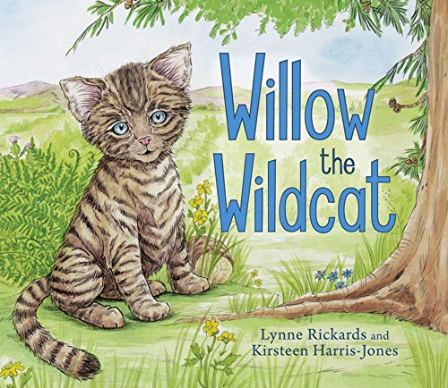 Colourful illustration of a wildcat on a white or light background with text overlay.