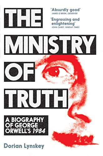 Book cover for The Ministry of Truth featuring bold text and a red eye.