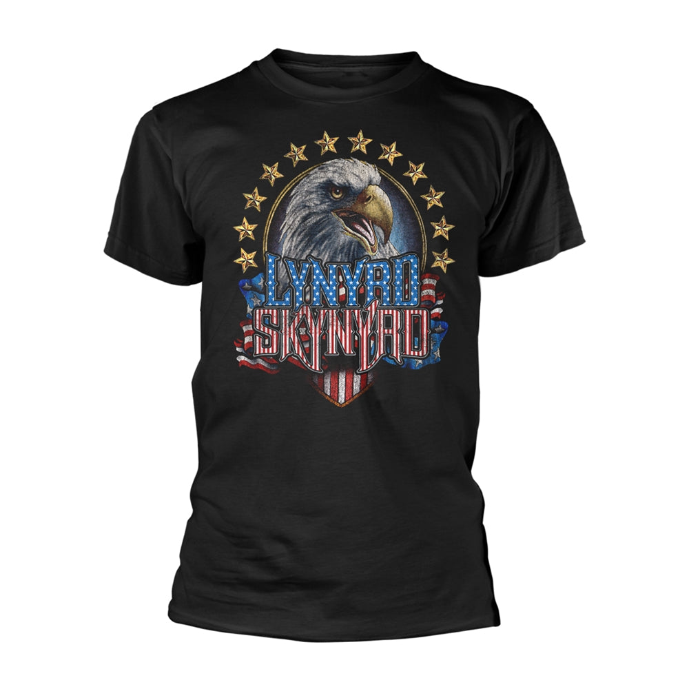 Black t-shirt with an eagle and "LYNYRD SKYNYRD" band logo design.